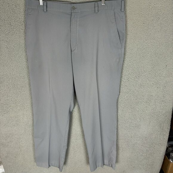 Nike Pants Men's 38x32 Grey Striped Golf Flat Front Performance Dri Fit - Picture 1 of 8
